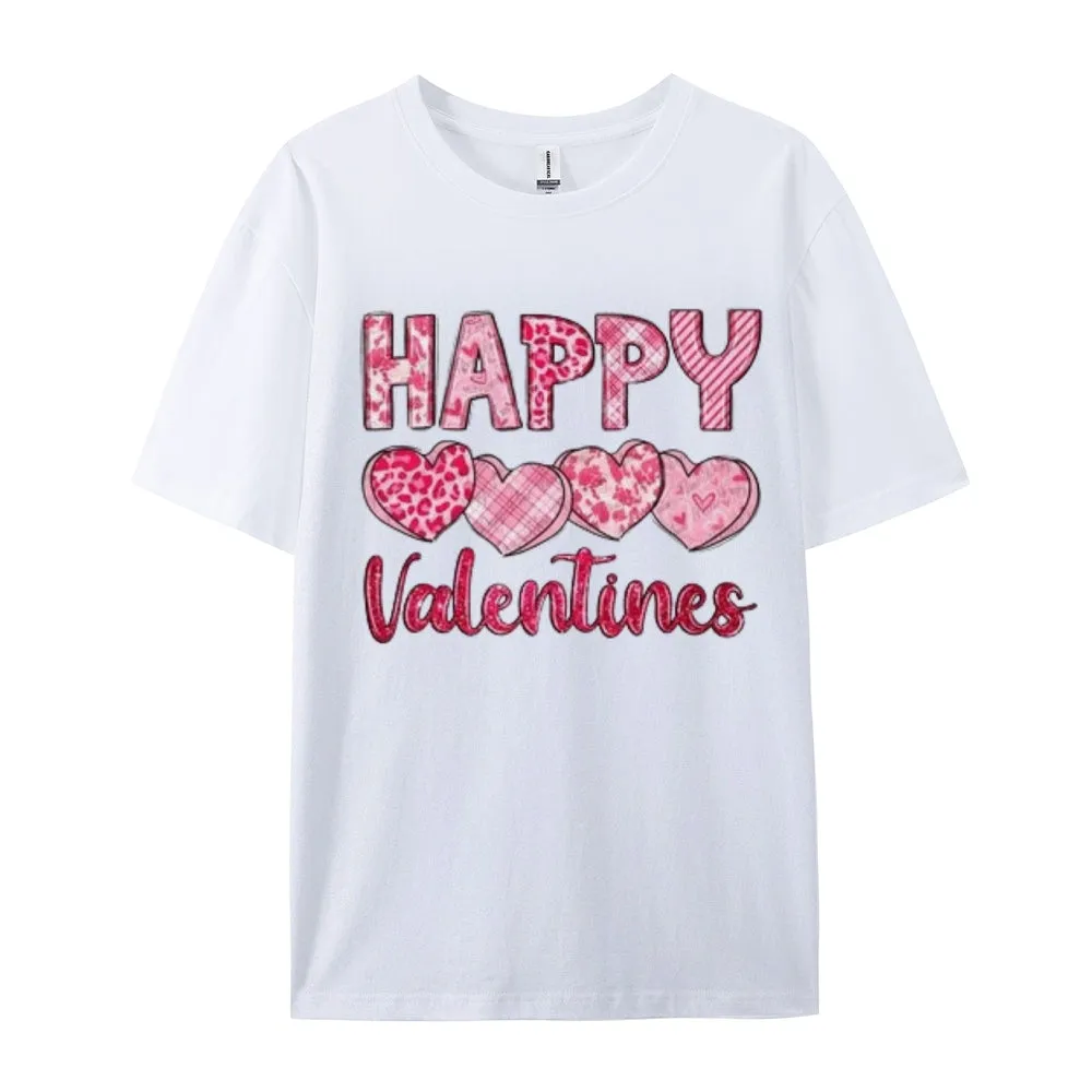 Women Happy Valentine's Day Print Graphic T-shirt