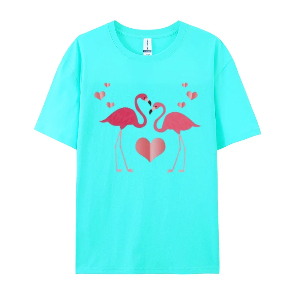 Women Love Flamingo For Valentine's Day Print Graphic T-shirt