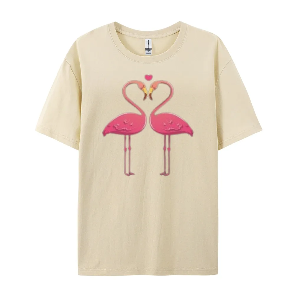 Women Love Flamingo For Valentine's Day Print Graphic T-shirt