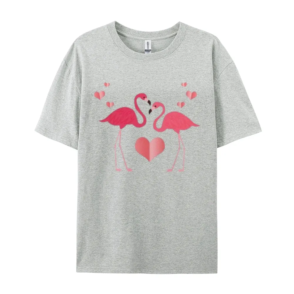 Women Love Flamingo For Valentine's Day Print Graphic T-shirt