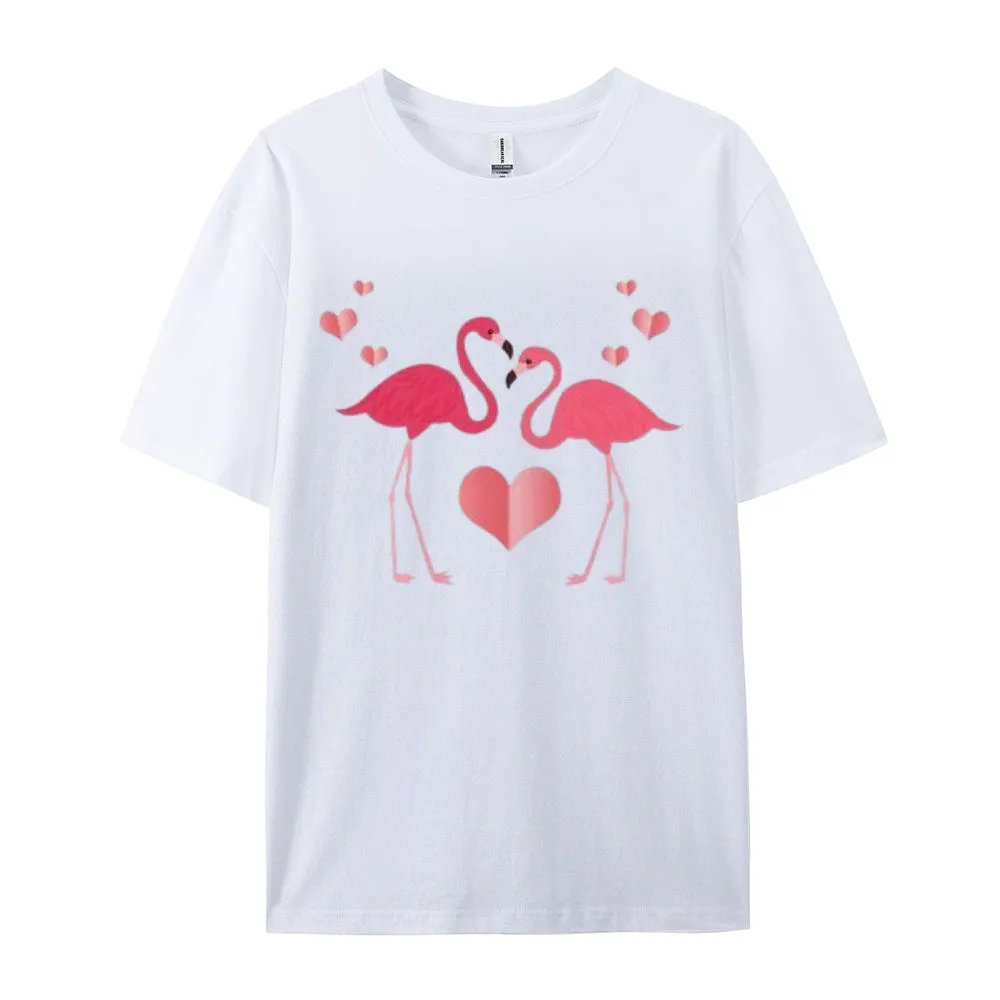 Women Love Flamingo For Valentine's Day Print Graphic T-shirt