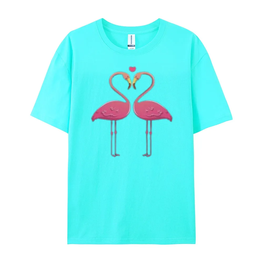 Women Love Flamingo For Valentine's Day Print Graphic T-shirt