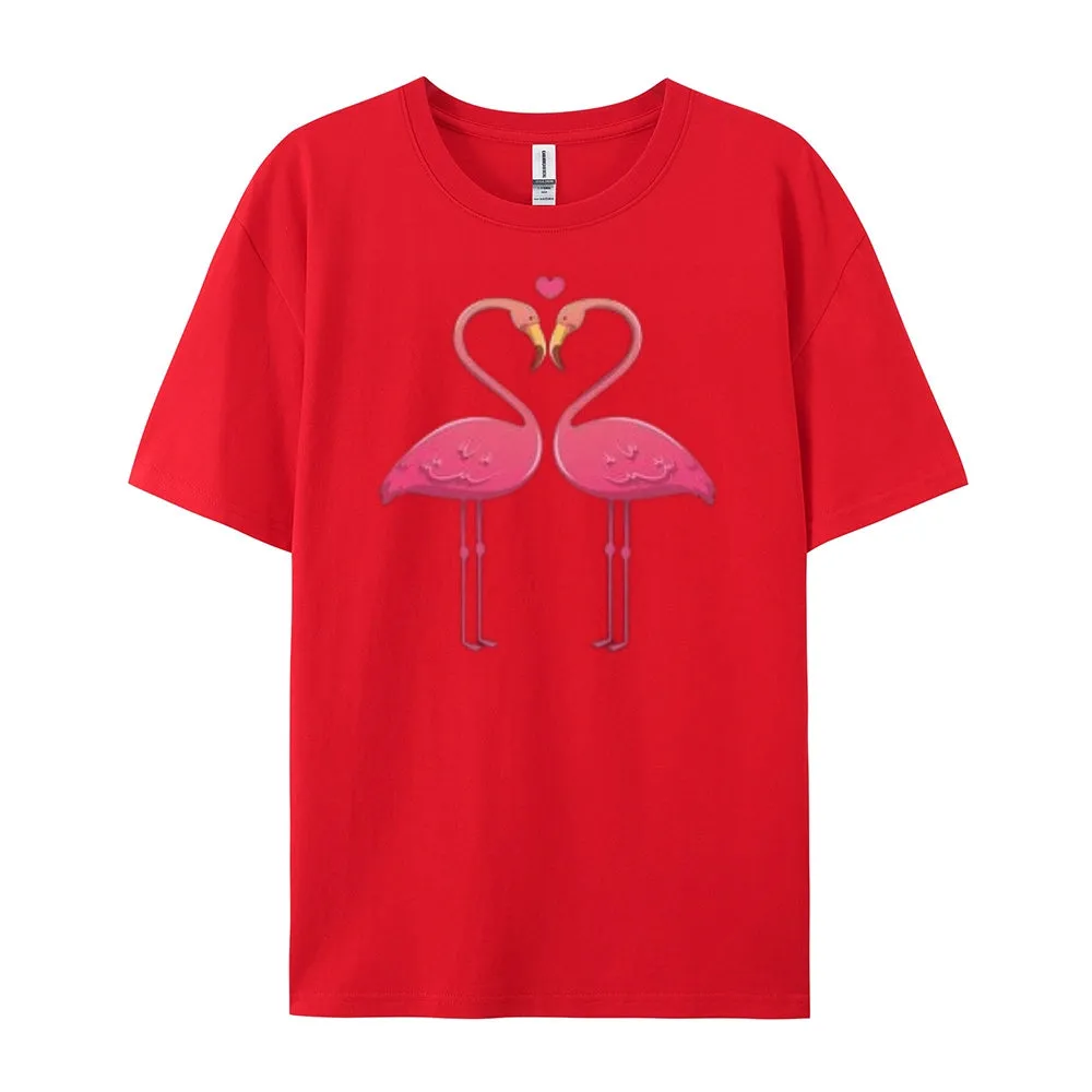 Women Love Flamingo For Valentine's Day Print Graphic T-shirt