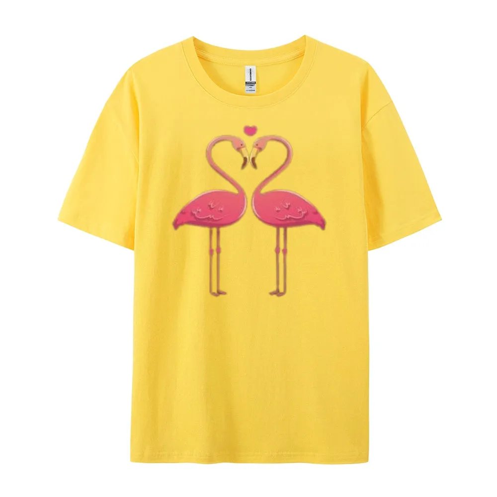 Women Love Flamingo For Valentine's Day Print Graphic T-shirt