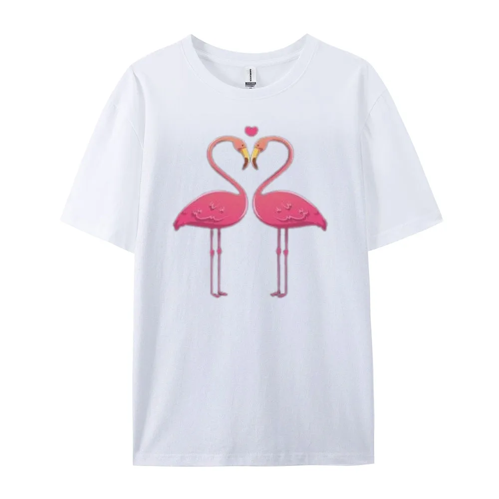 Women Love Flamingo For Valentine's Day Print Graphic T-shirt