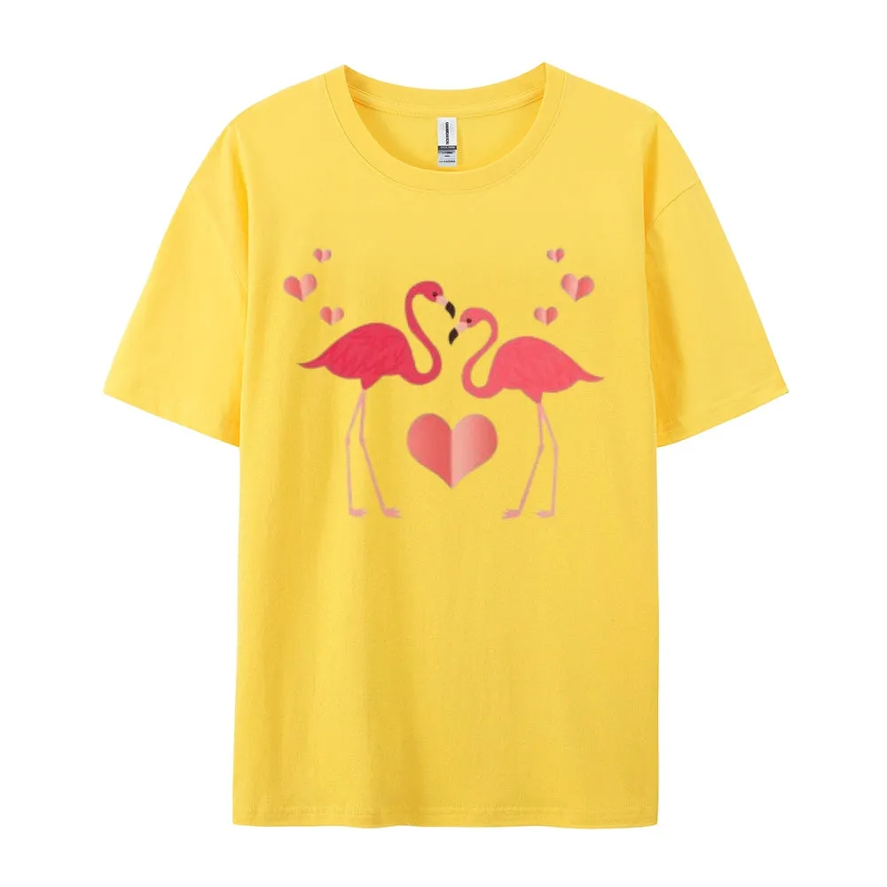 Women Love Flamingo For Valentine's Day Print Graphic T-shirt