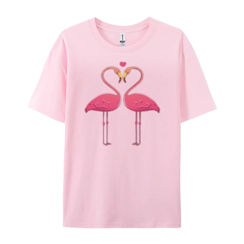Women Love Flamingo For Valentine's Day Print Graphic T-shirt