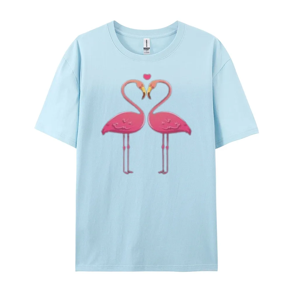 Women Love Flamingo For Valentine's Day Print Graphic T-shirt