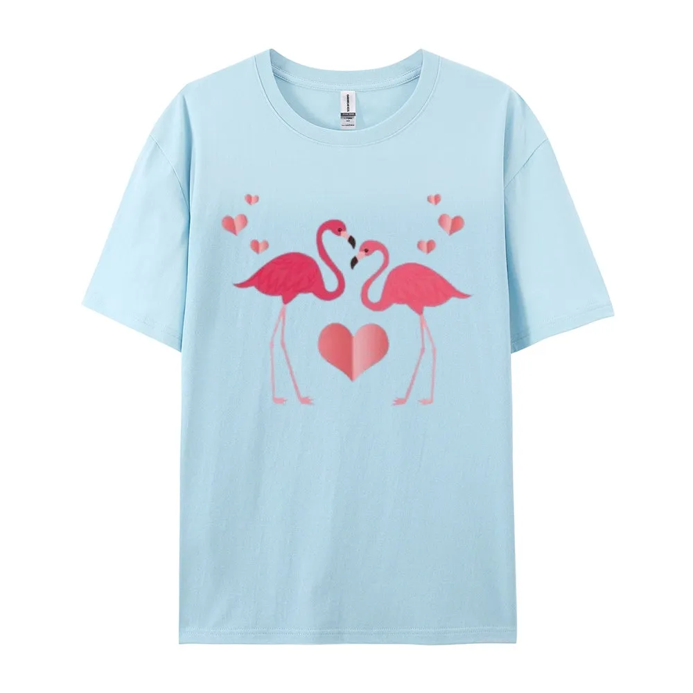 Women Love Flamingo For Valentine's Day Print Graphic T-shirt
