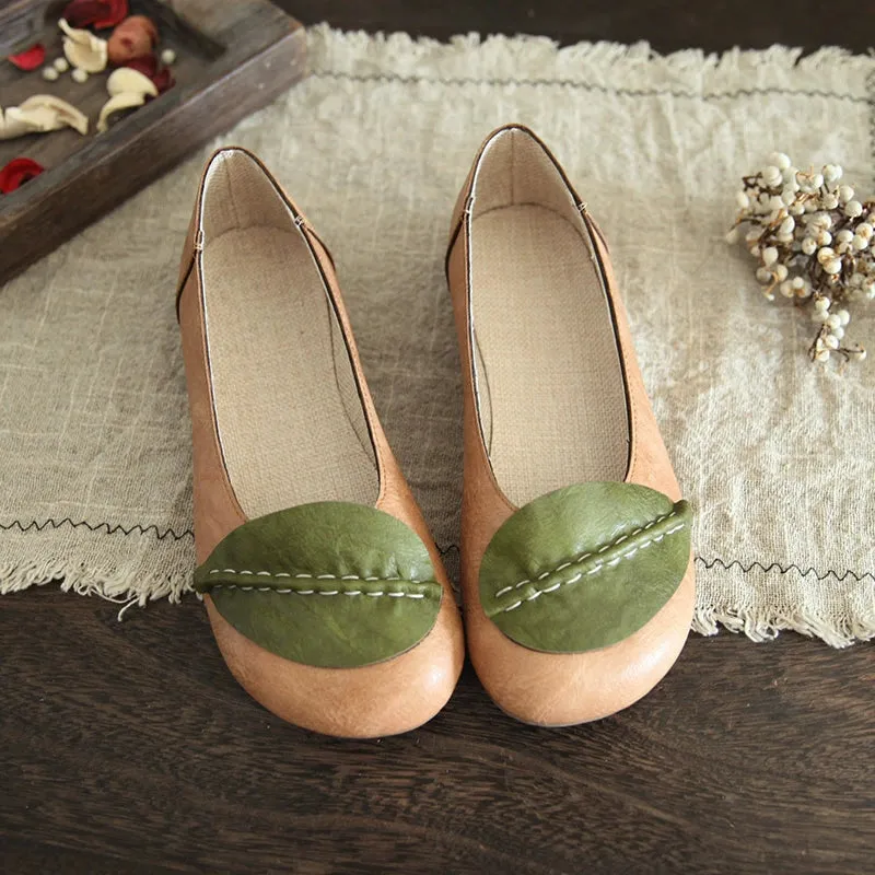 Women Summer Casual Stylished Leaf Soft Sole Slip-Ons Flats Shoes