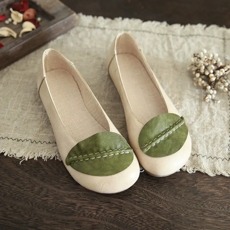 Women Summer Casual Stylished Leaf Soft Sole Slip-Ons Flats Shoes