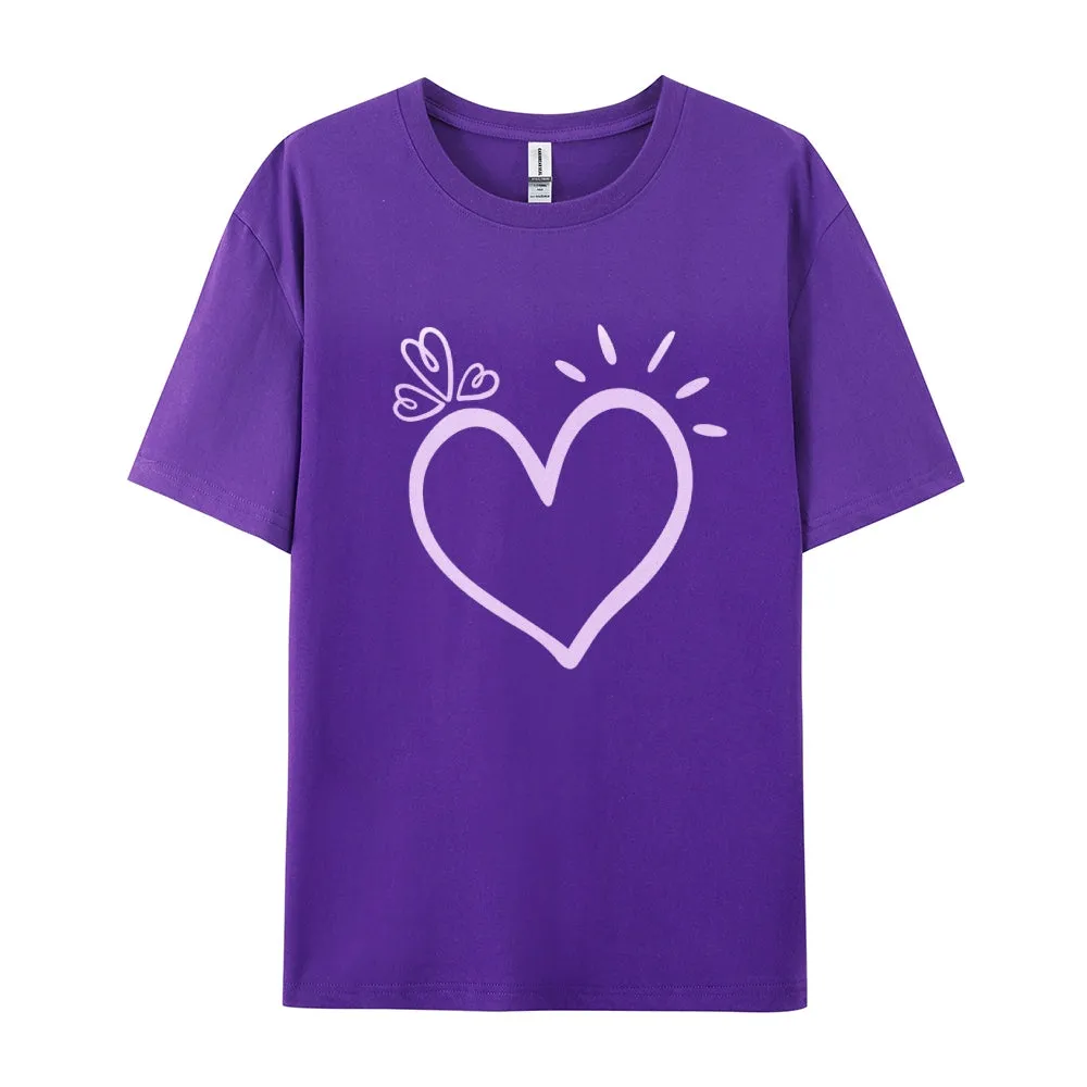 Women Valentine's Day Love Heart Print Graphic T-shirt