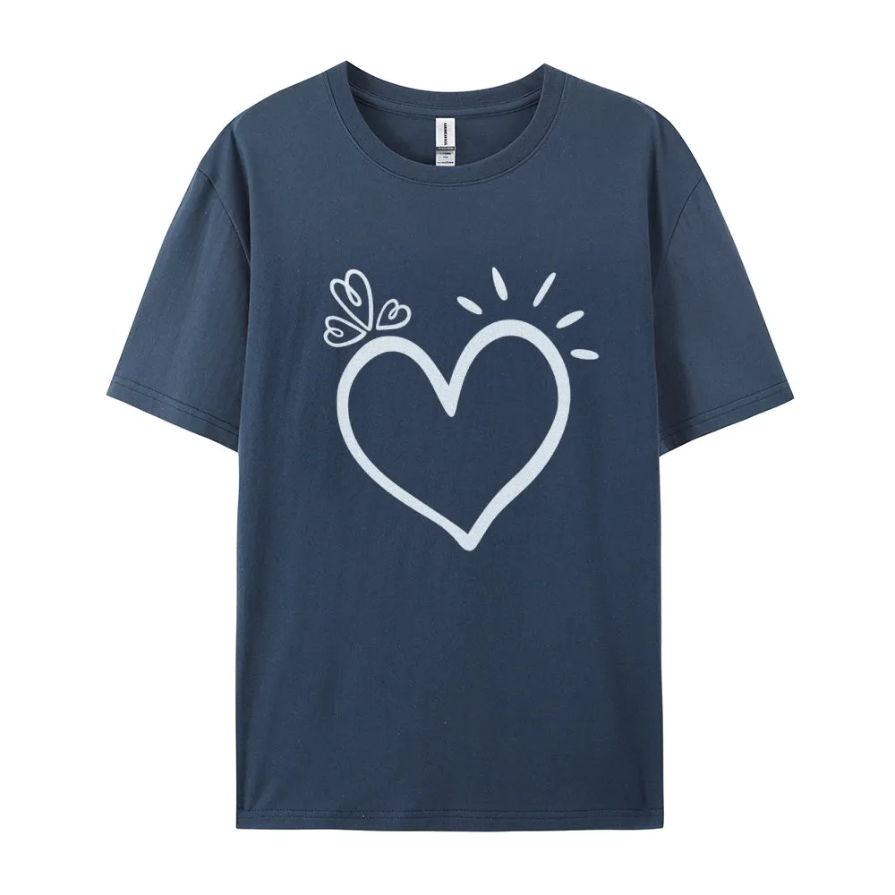 Women Valentine's Day Love Heart Print Graphic T-shirt