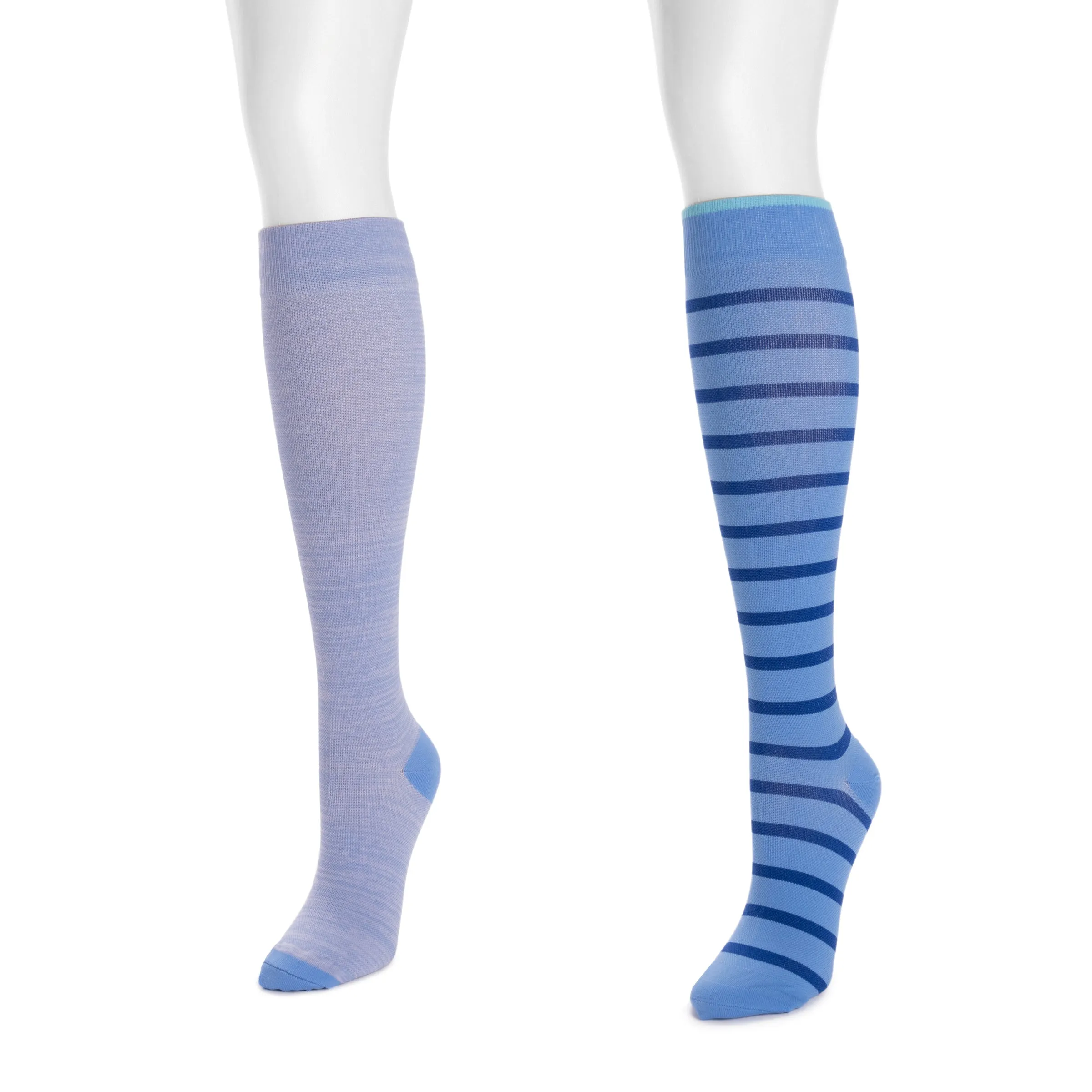 Women's 2 Pair Pack Nylon Compression Knee High Socks