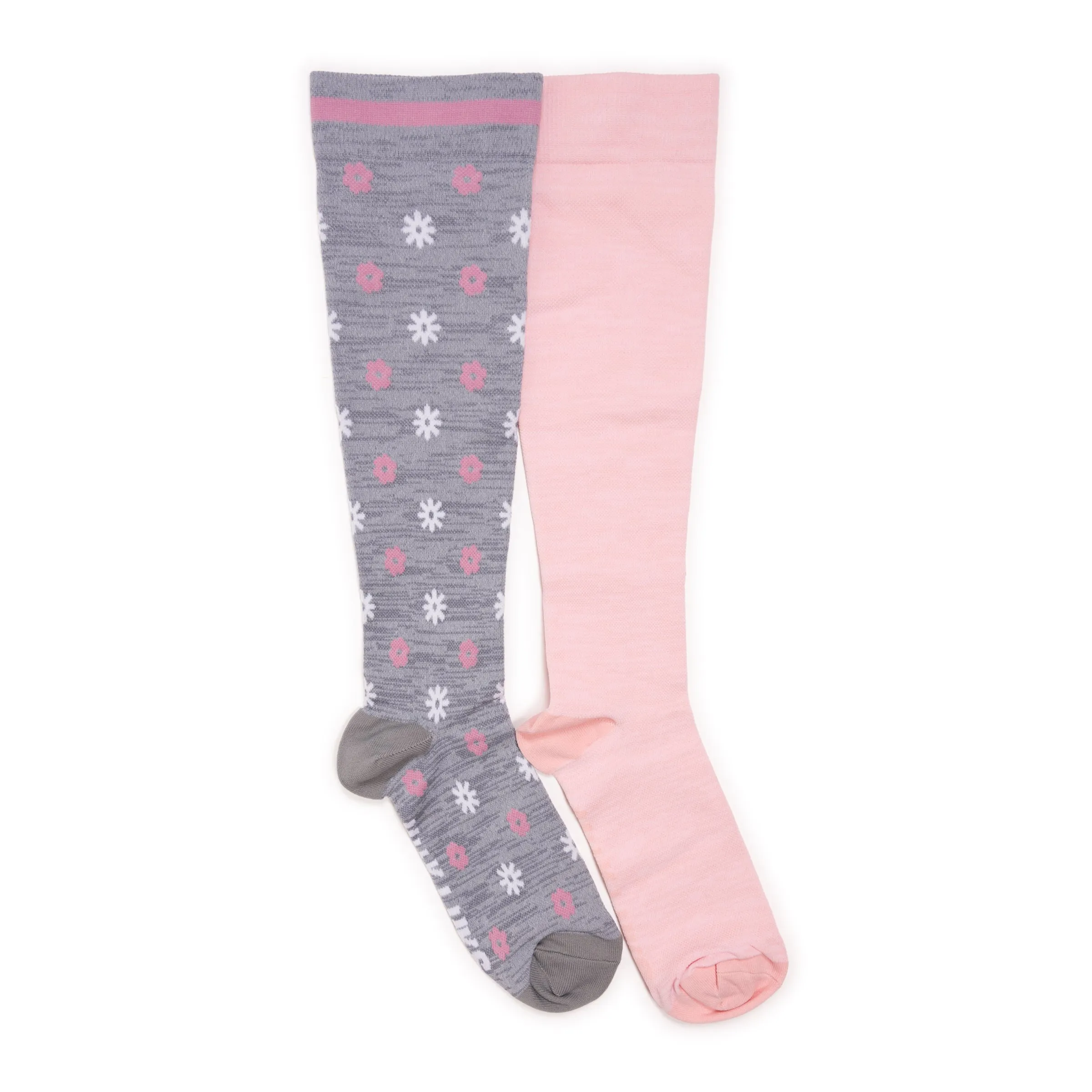 Women's 2 Pair Pack Nylon Compression Knee High Socks