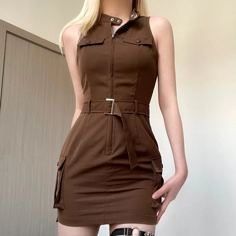 Women's Fashion Slim Work Style Waistband Undershirt Package Hip Dress