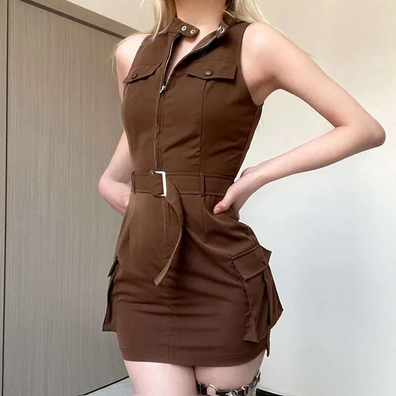 Women's Fashion Slim Work Style Waistband Undershirt Package Hip Dress