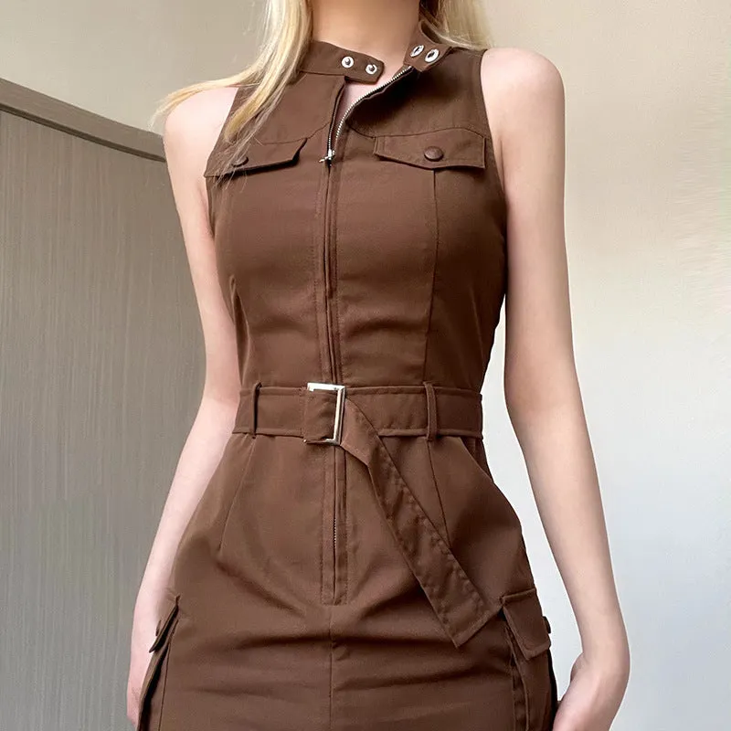 Women's Fashion Slim Work Style Waistband Undershirt Package Hip Dress