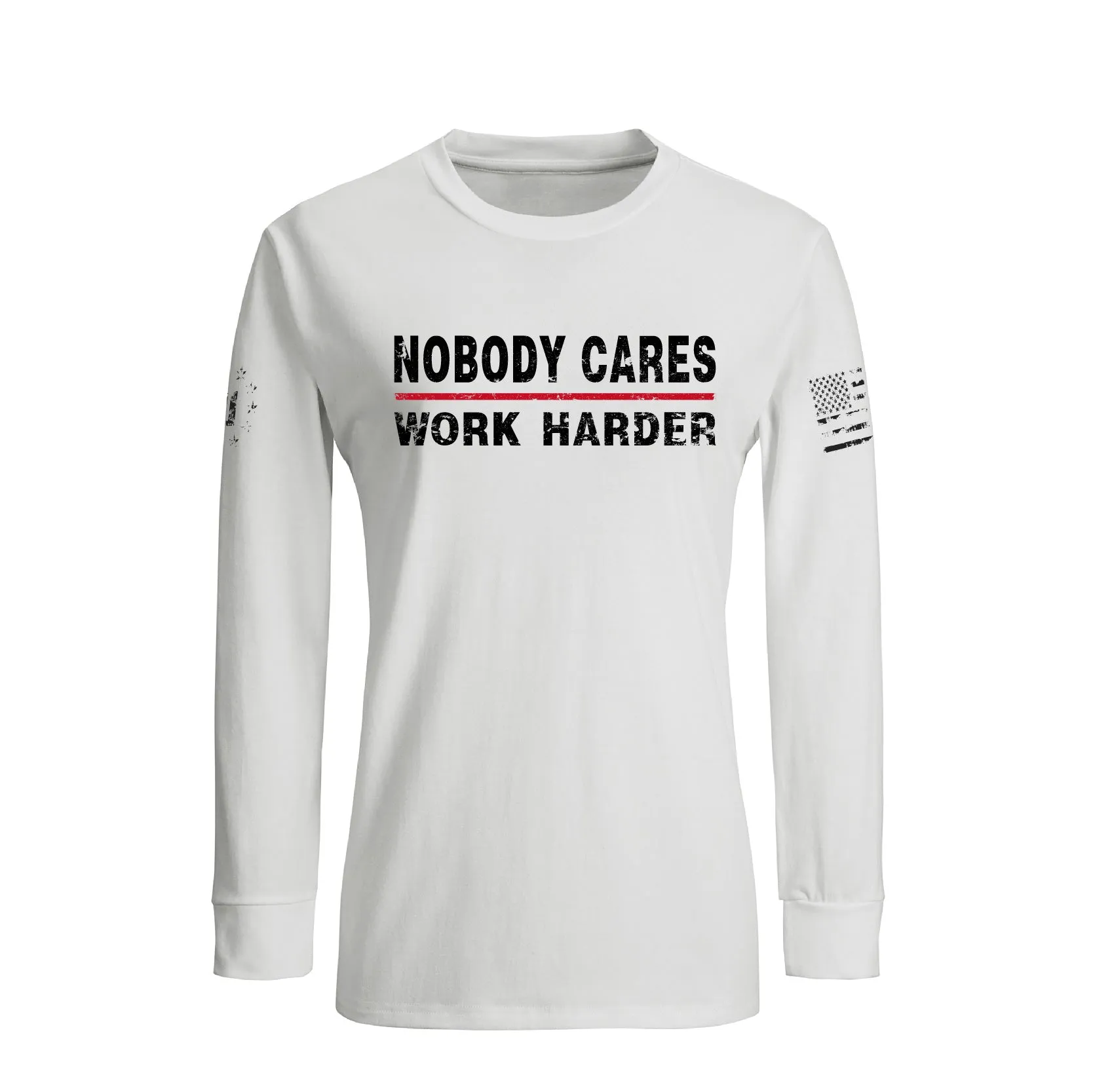 WOMEN'S NOBODY CARES WORK HARDER GRAPHIC LONG SLEEVE T-SHIRT