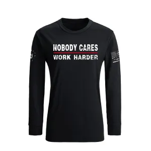 WOMEN'S NOBODY CARES WORK HARDER GRAPHIC LONG SLEEVE T-SHIRT