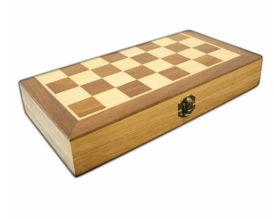Wooden Foldable: Chess/Checkers/Backgammon 35cm