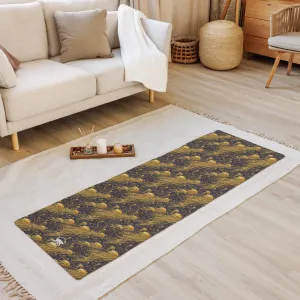 Yoga mat - Black and Gold Jellyfishes