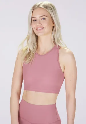 Yoga Midi Crop Top - Dusty Pink