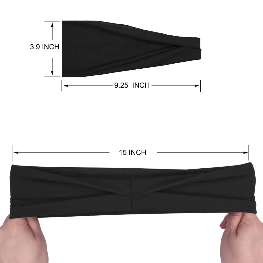 YONUF Fashion Headbands For Women Wide Headband Yoga Workout Head Bands Hair Accessories Band Black White Gray 6 Pack
