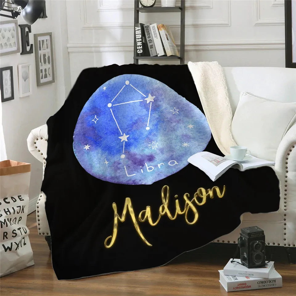 Zodiac Sign Personalized Blankets